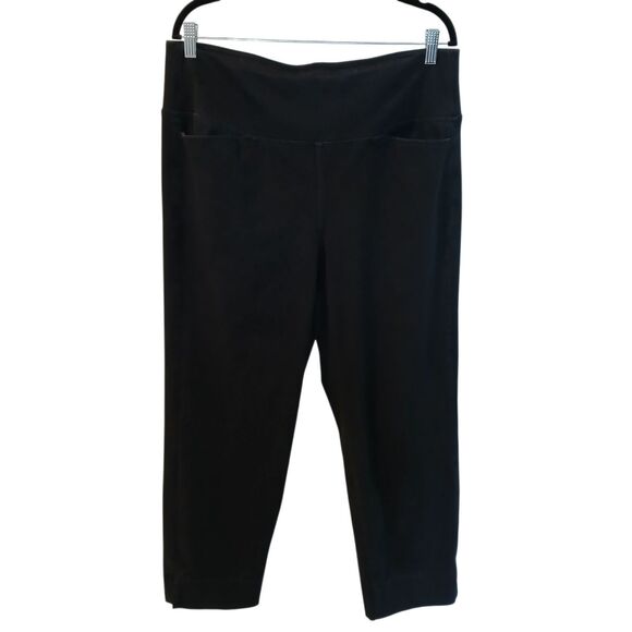 J. Jill Wearever Collection Pull On  Cropped Jean Black Womens Size XL Stretch - Picture 1 of 12